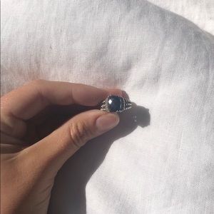 David Yurman black onyx ring with diamonds